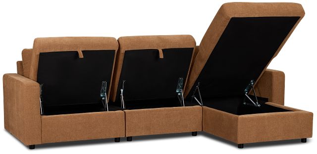 Addie Brown Fabric Right Chaise Storage Sectional