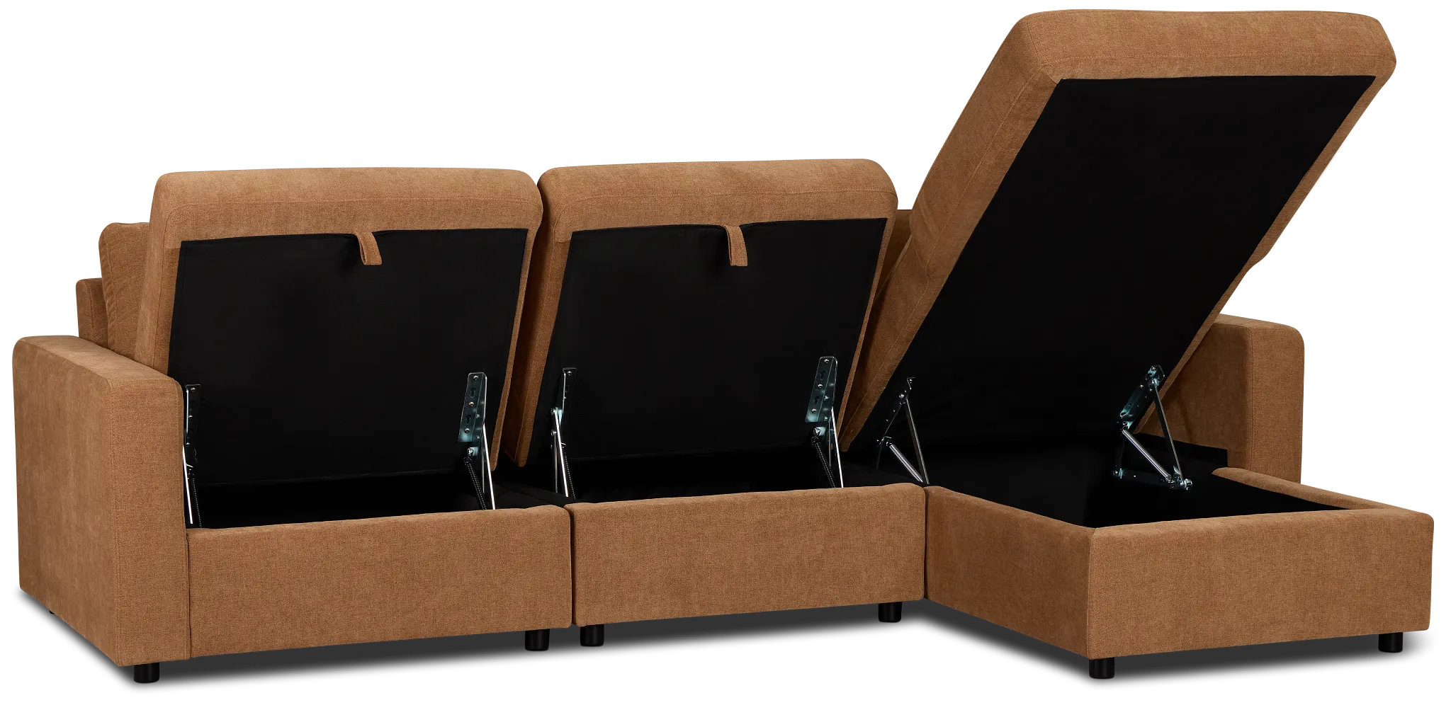 Addie Brown Fabric Right Chaise Storage Sectional