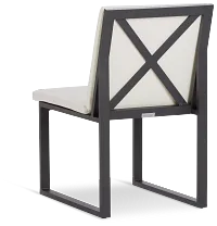 Linear Dark Gray White Aluminum Cushioned Chair