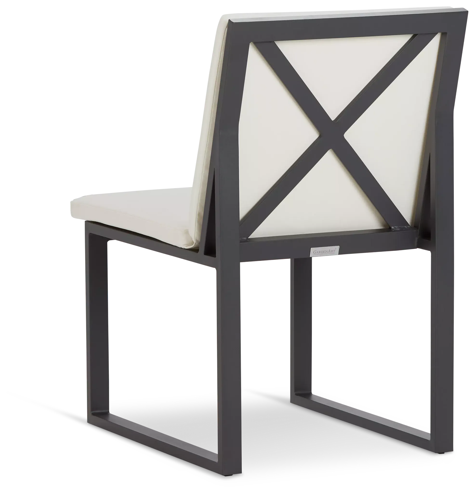 Linear Dark Gray White Aluminum Cushioned Chair