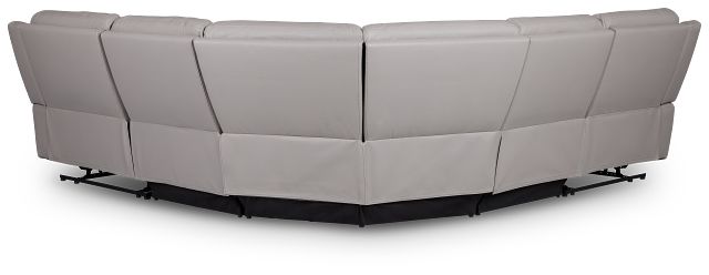 Walker Light Gray Lthr/vinyl Small Two-arm Manually Reclining Sectional