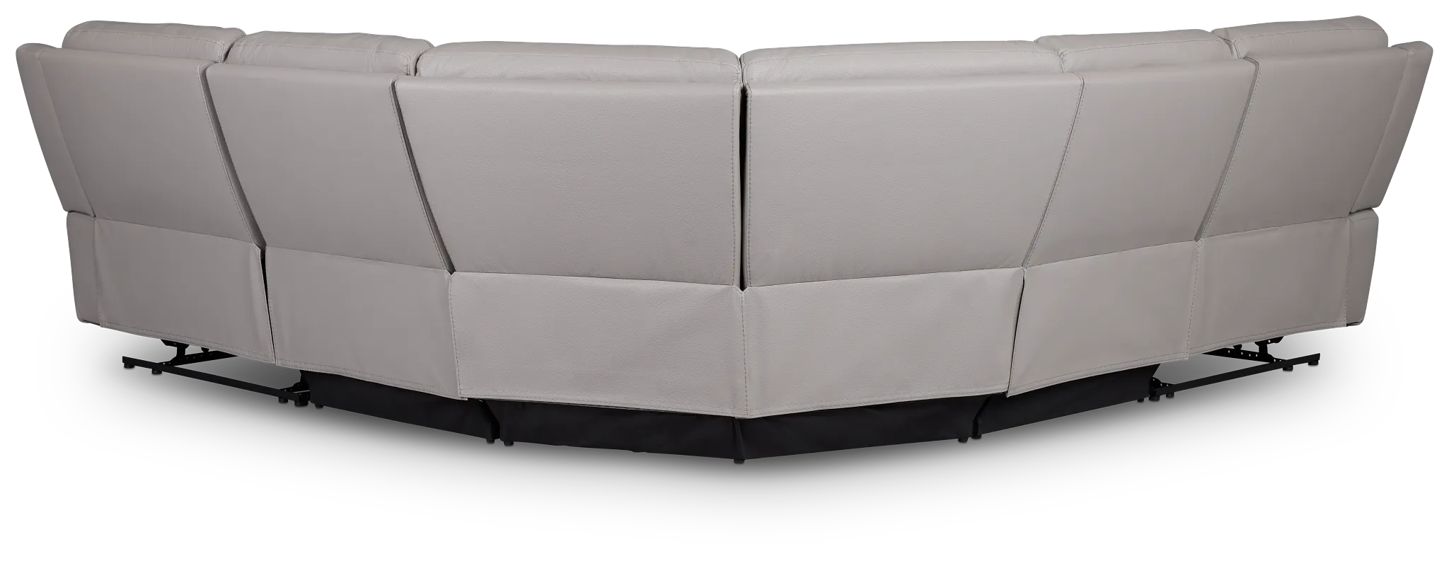 Walker Light Gray Lthr/vinyl Small Two-arm Manually Reclining Sectional