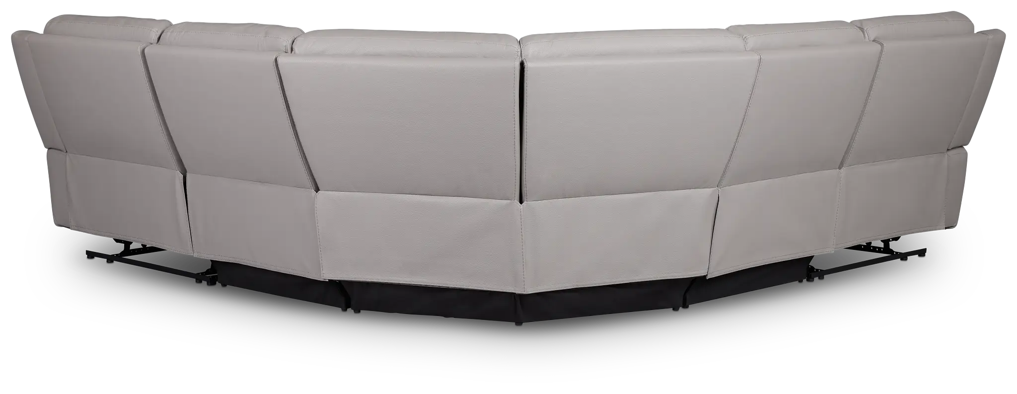 Walker Light Gray Lthr/vinyl Small Two-arm Manually Reclining Sectional Walker Light Gray Lthr/vinyl Small Two-arm Manually Reclining Sectional