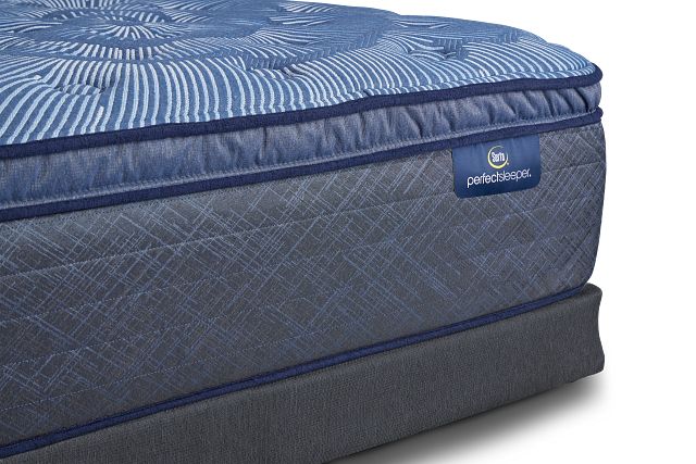 Serta Perfect Sleeper Cobalt Calm Plush Low-profile Mattress Set