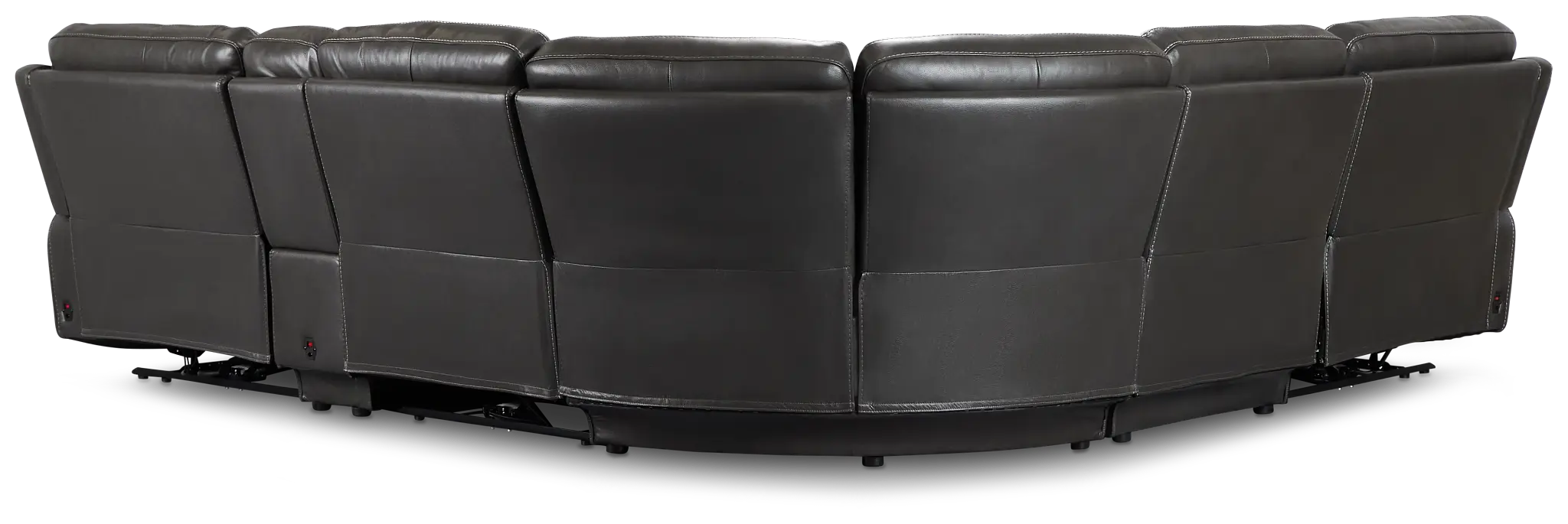 Benji Dark Gray Lthr/vinyl Medium Triple Power 2-arm Sectional Benji Dark Gray Lthr/vinyl Medium Triple Power 2-arm Sectional