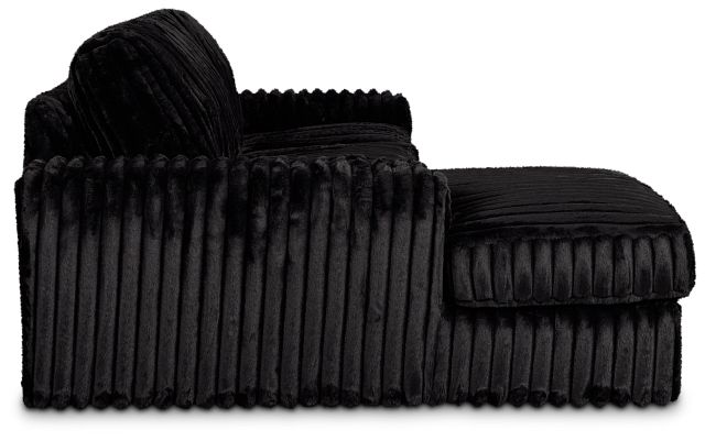 Teddy Black Fabric Left Chaise Sectional