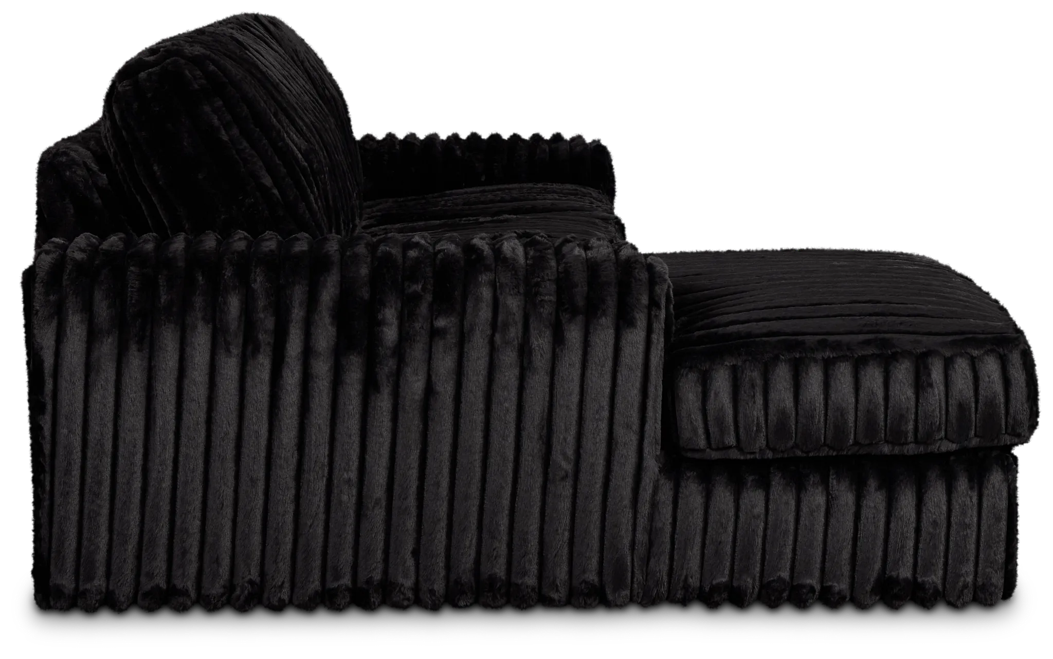 Teddy Black Fabric Left Chaise Sectional