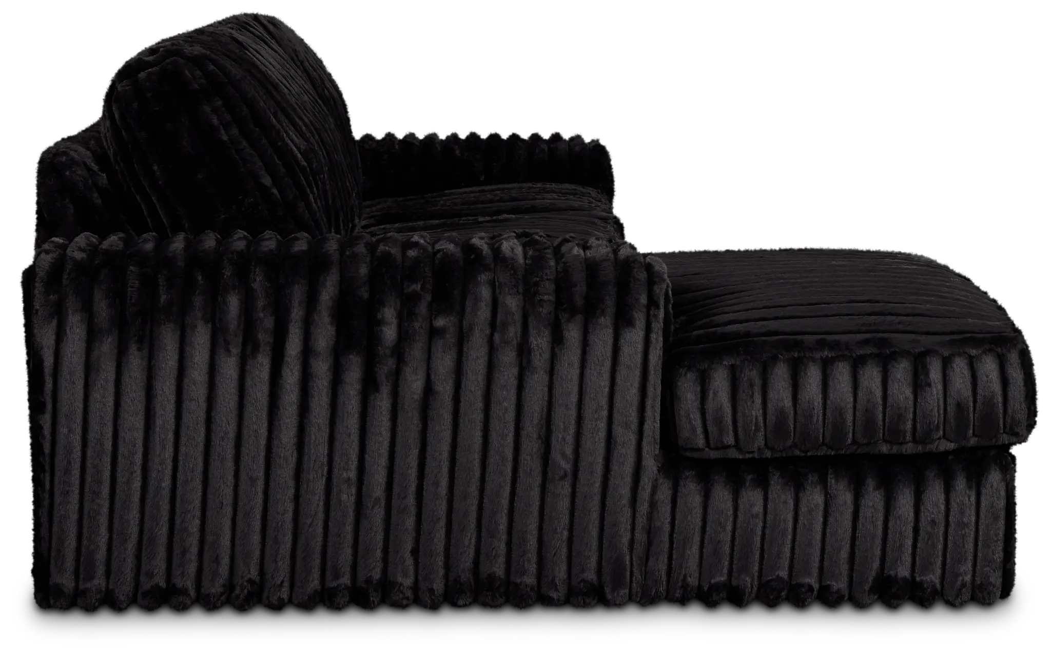 Teddy Black Fabric Left Chaise Sectional Teddy Black Fabric Left Chaise Sectional