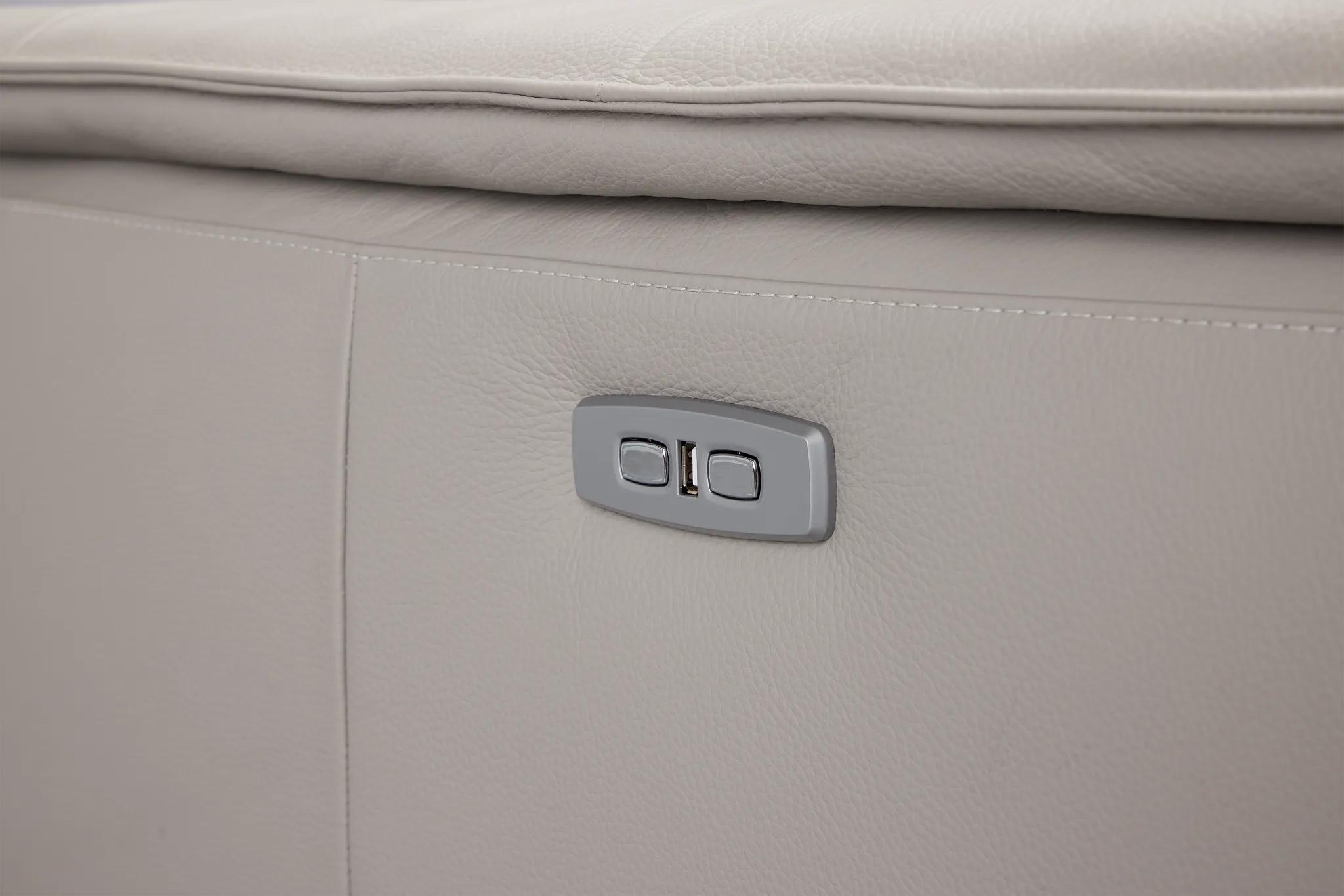 Pearson Gray Leather Power Recliner With Power Headrest