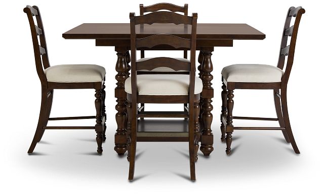 Savannah Dark Tone High Table & 4 Barstools