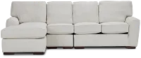 Austin White Fabric Small Left Chaise Sectional