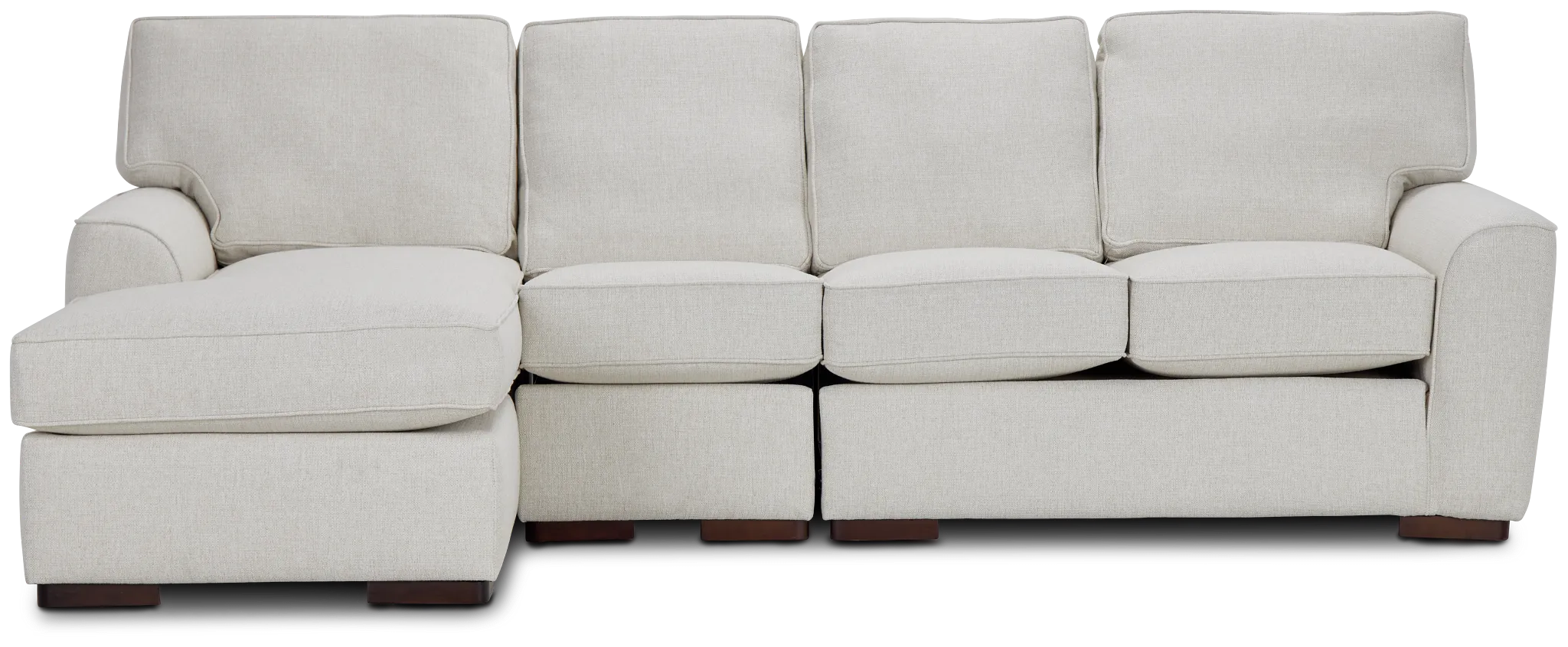 Austin White Fabric Small Left Chaise Sectional