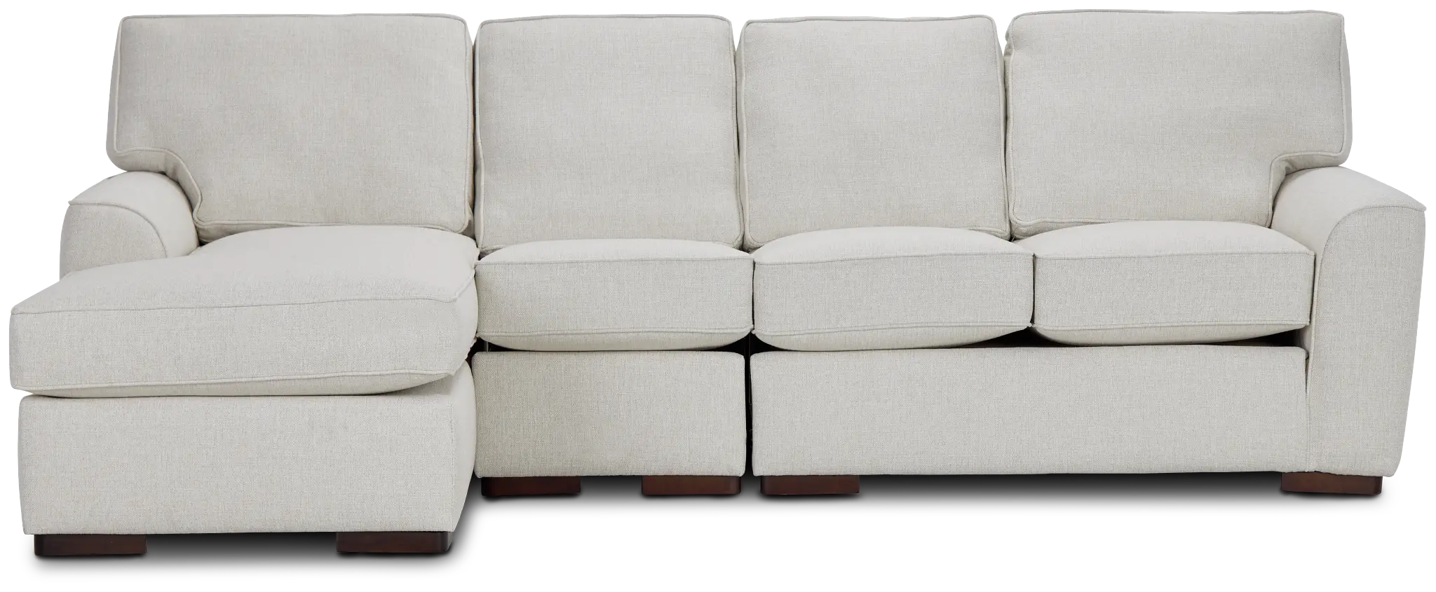 Austin White Fabric Small Left Chaise Sectional Austin White Fabric Small Left Chaise Sectional