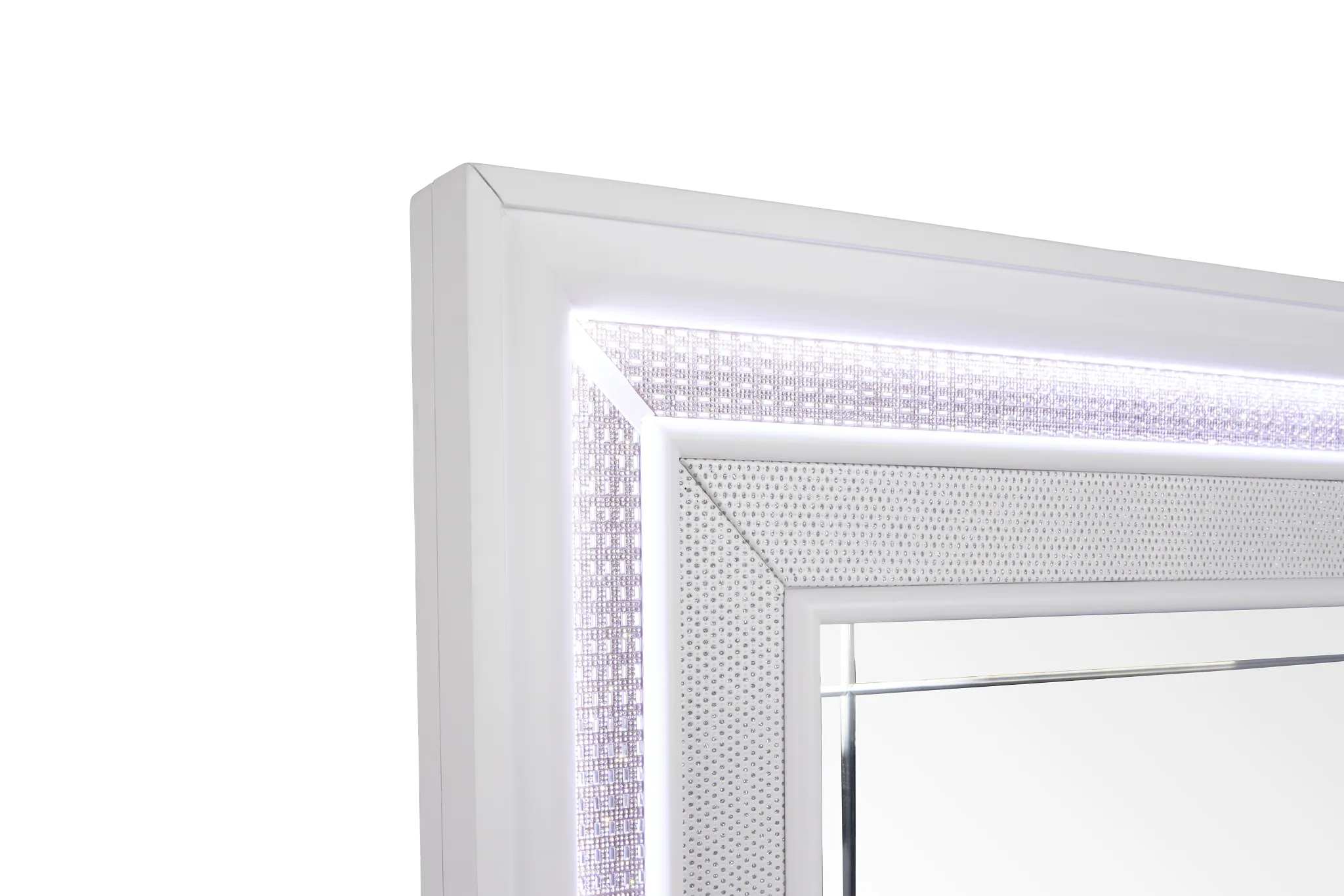 Milan White Floor Mirror