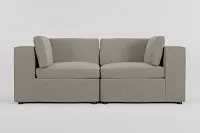 Destin Elevation Khaki Fabric 2-piece Modular Sofa
