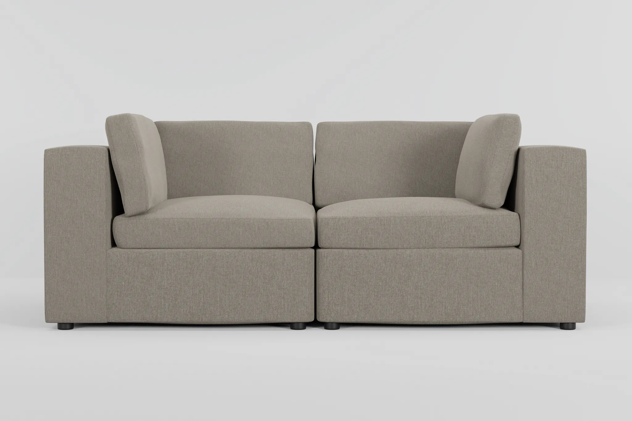 Destin Elevation Khaki Fabric 2-piece Modular Sofa