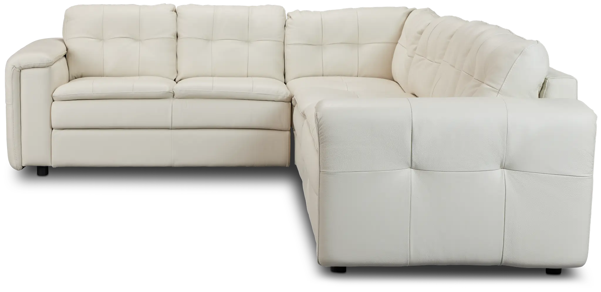Rowan Light Beige Leather Medium Two-arm Sectional Rowan Light Beige Leather Medium Two-arm Sectional