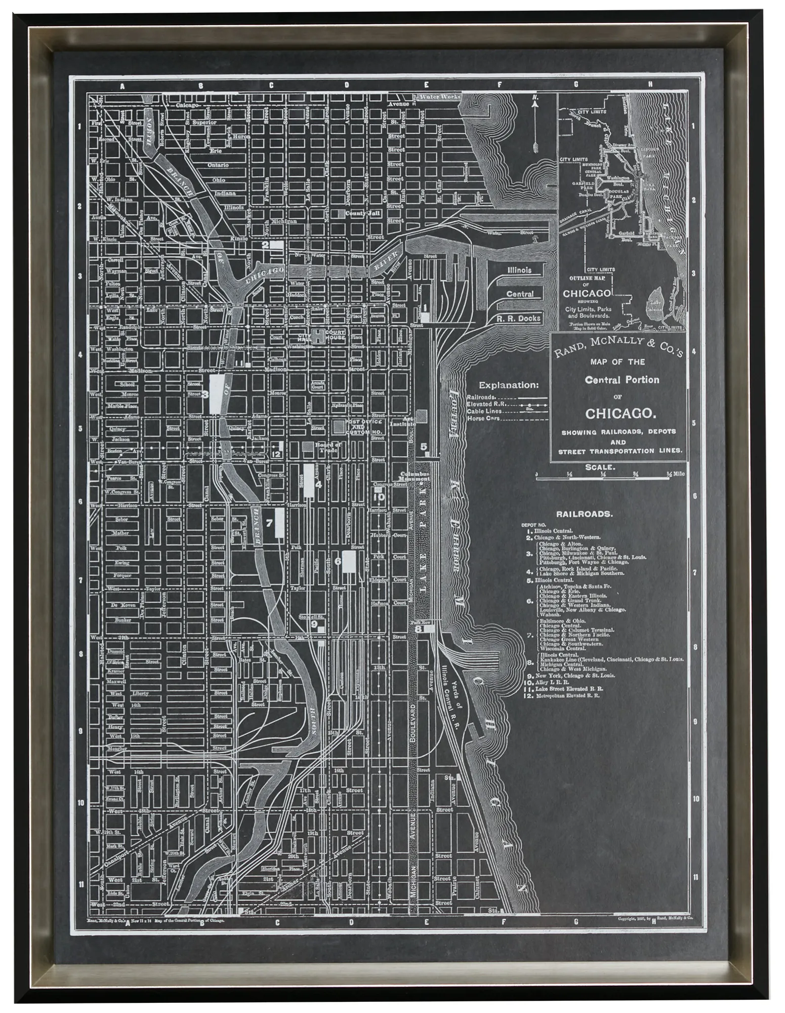 Chicago Black Framed Wall Art