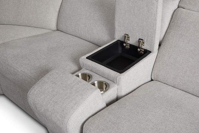 Callum Light Gray Fabric Small Two-arm Manually Reclining Sectional