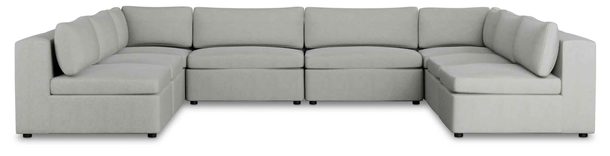 Destin Sutton Gray Fabric 8-piece Modular Sectional