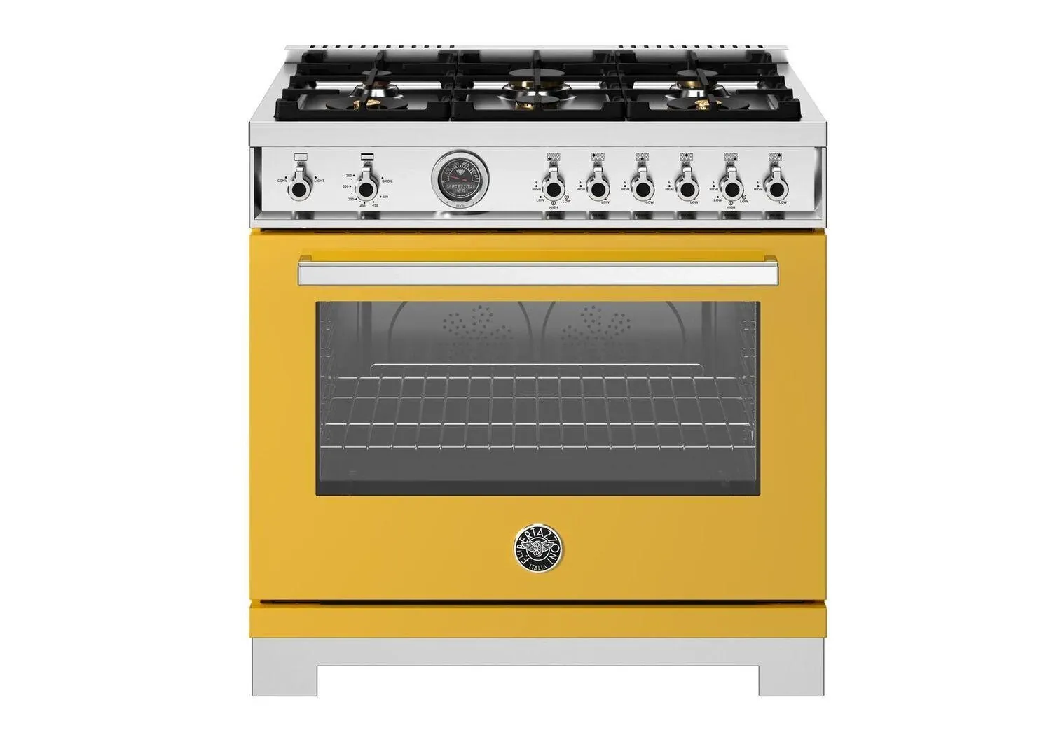 Bertazzoni 366 Series Yellow 36" Gas Range