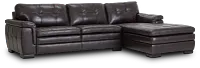 Braden Dark Brown Leather Right Chaise Sectional