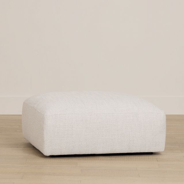 Baylor Light Beige Fabric Ottoman