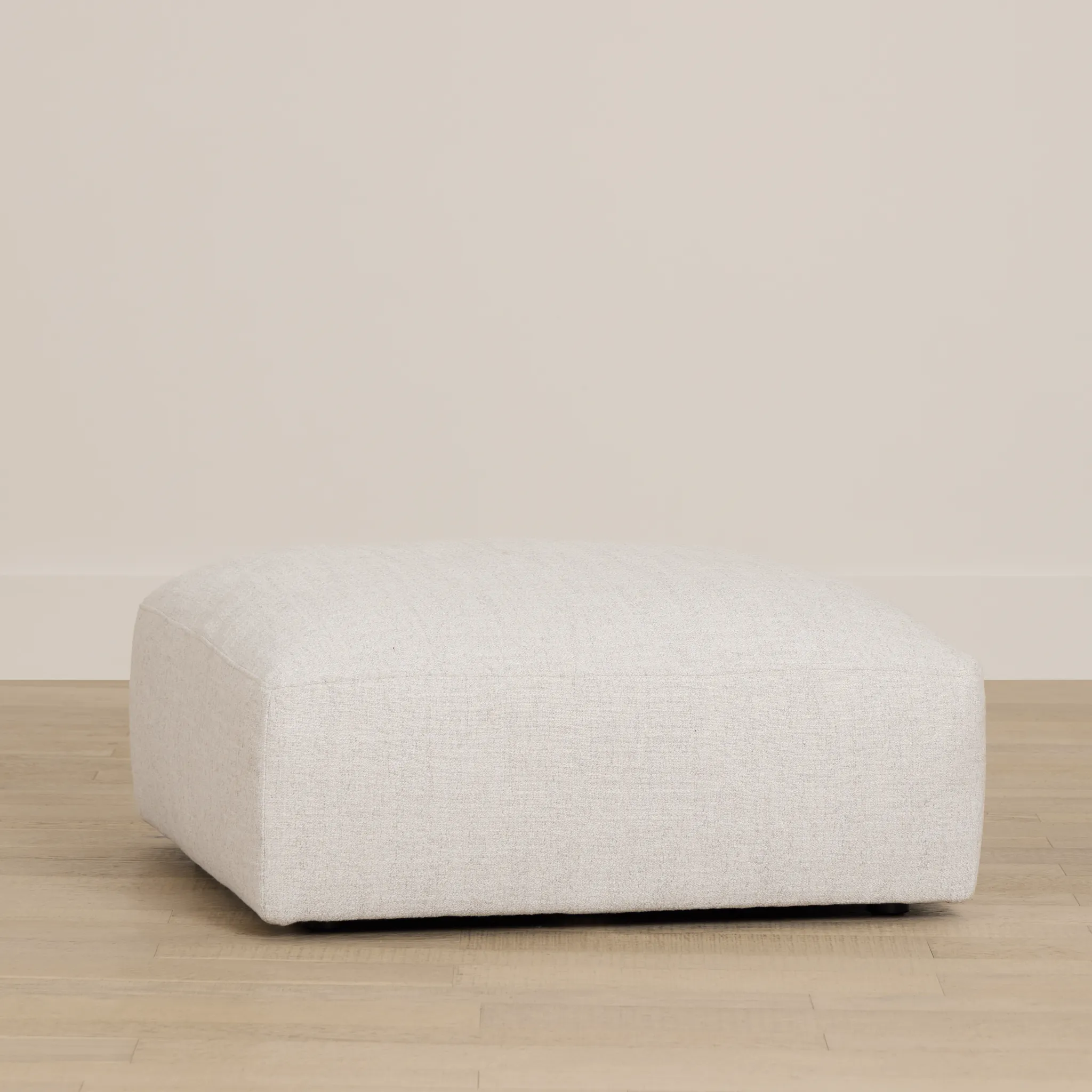 Baylor Light Beige Fabric Ottoman