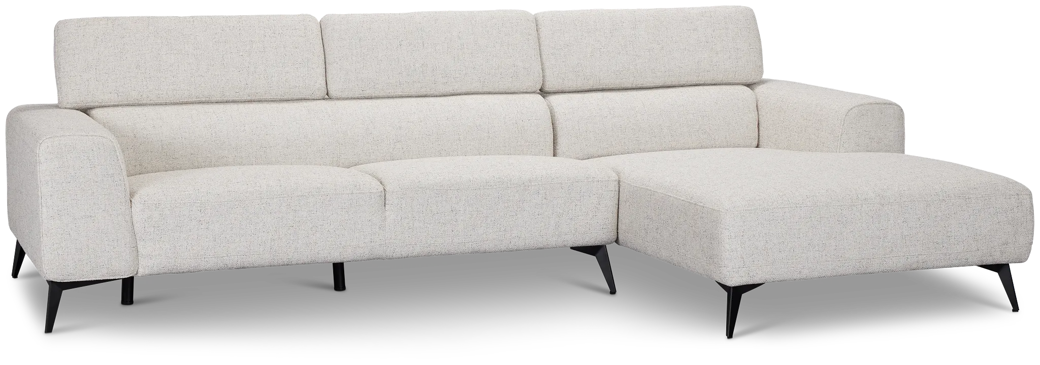Alina Beige Fabric Right Chaise Sectional