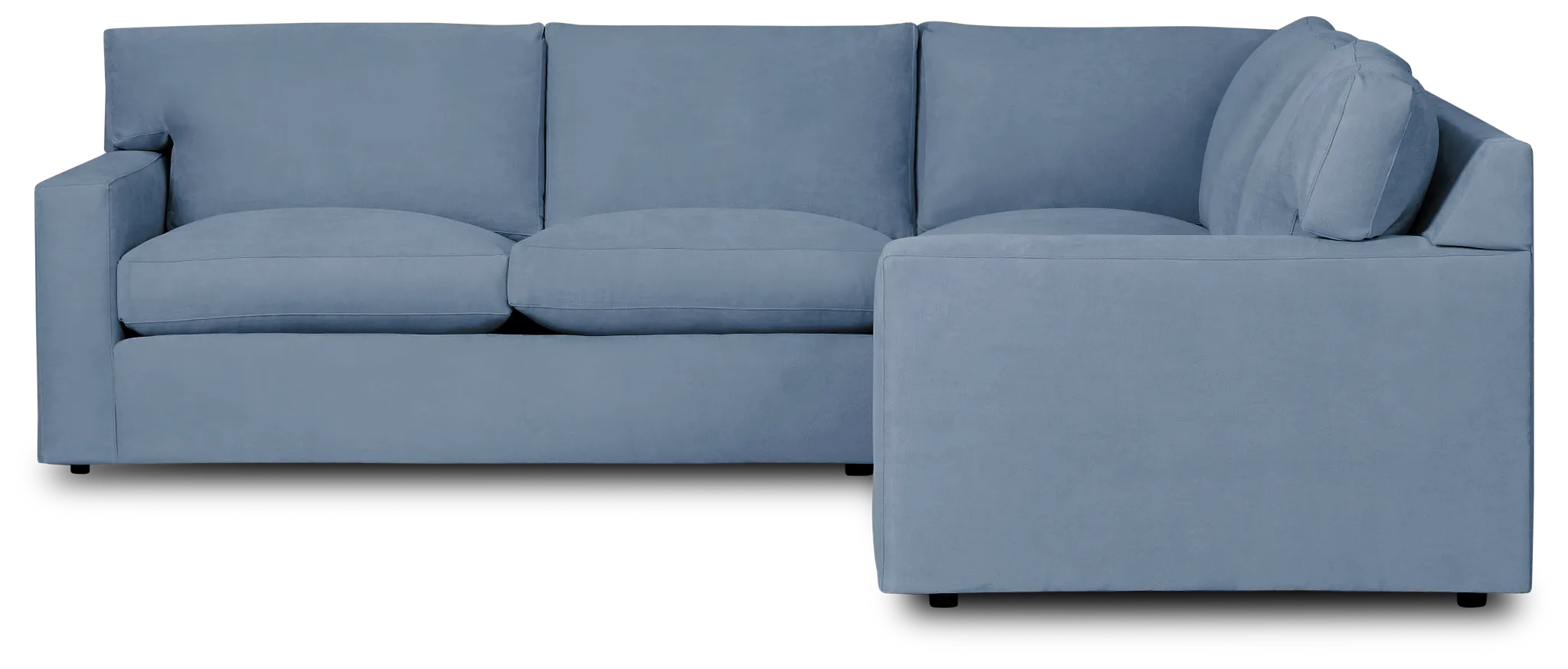 Hudson Blue Fabric Small Two-arm Sectional