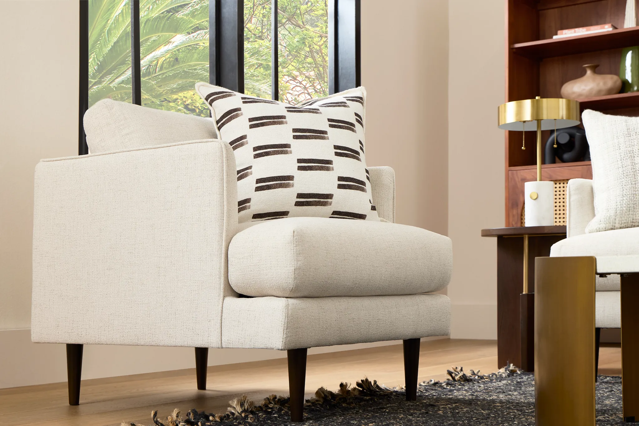 Easton Light Beige Fabric Chair