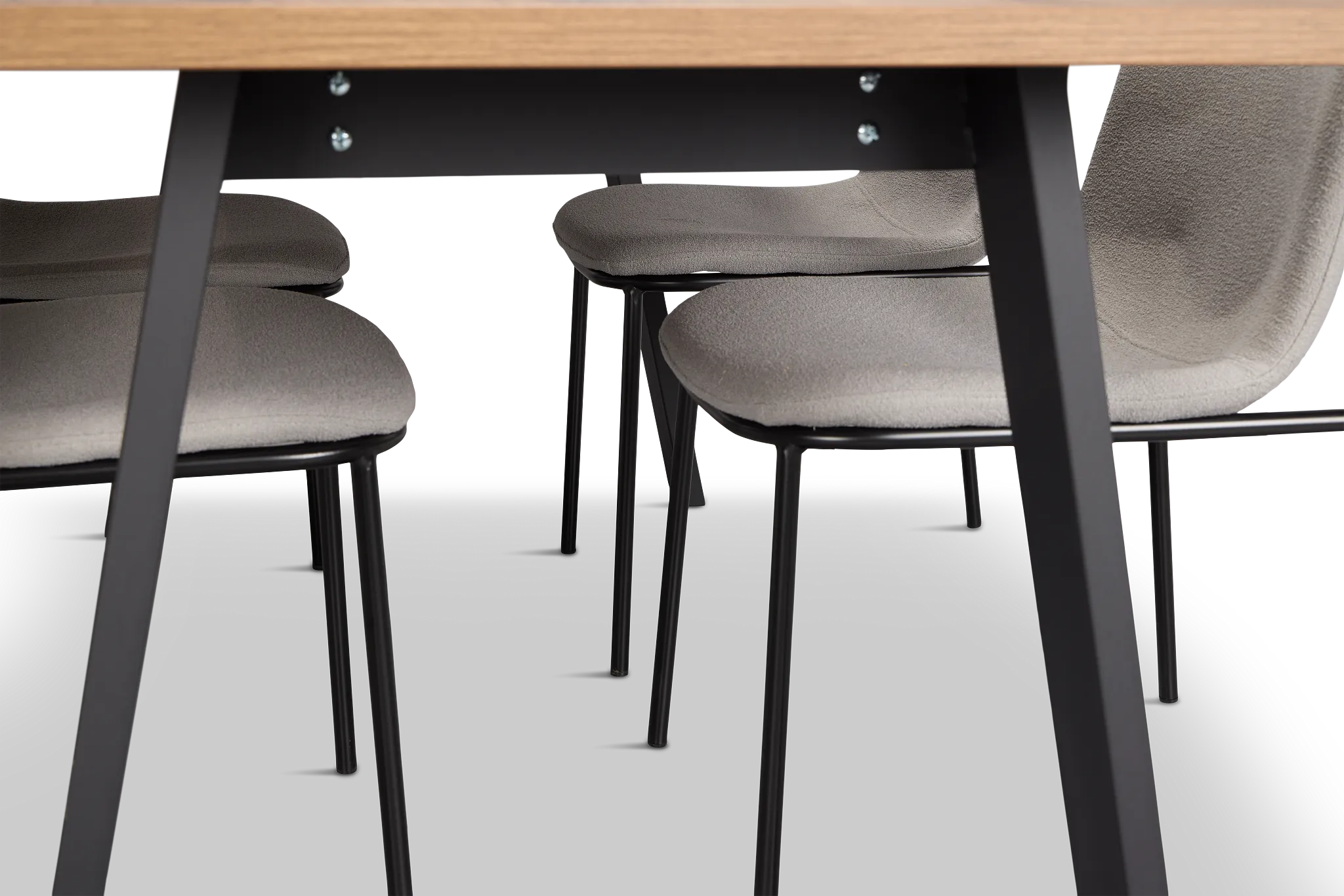 Trento Mid Tone 71" Rectangular Table & 4 Upholstered Chairs