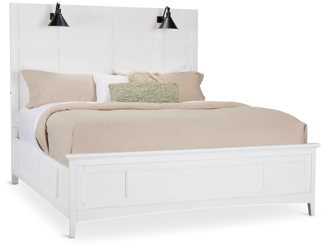 Heron Cove White Panel Bed With Lights Heron Cove White Panel Bed With Lights