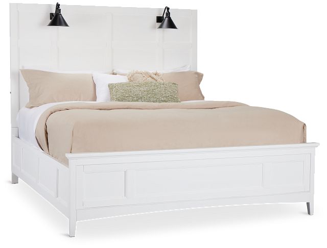 Heron Cove White Panel Bed With Lights