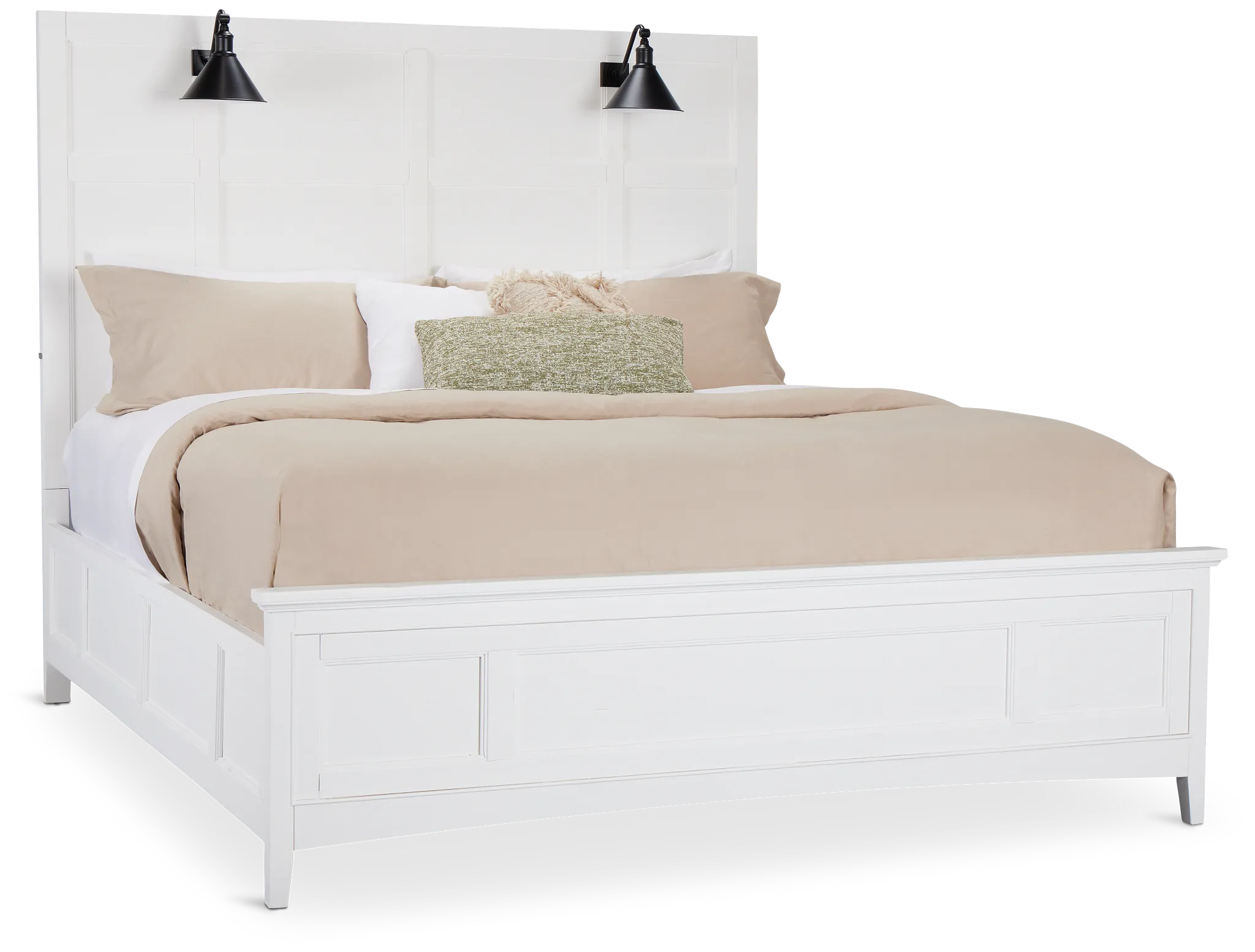 Heron Cove White Panel Bed With Lights