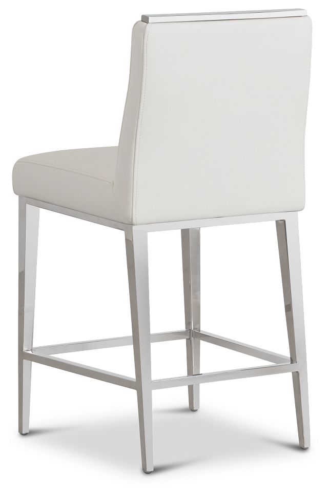 Alameda White 24" Upholstered Barstool