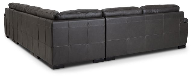 Braden Dark Gray Leather Medium Right Chaise Sectional