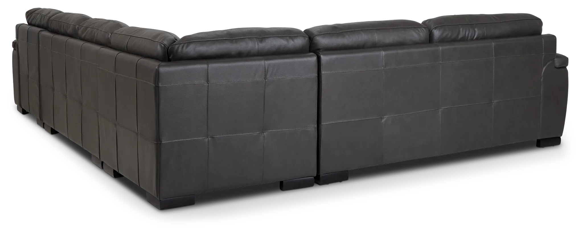 Braden Dark Gray Leather Medium Right Chaise Sectional
