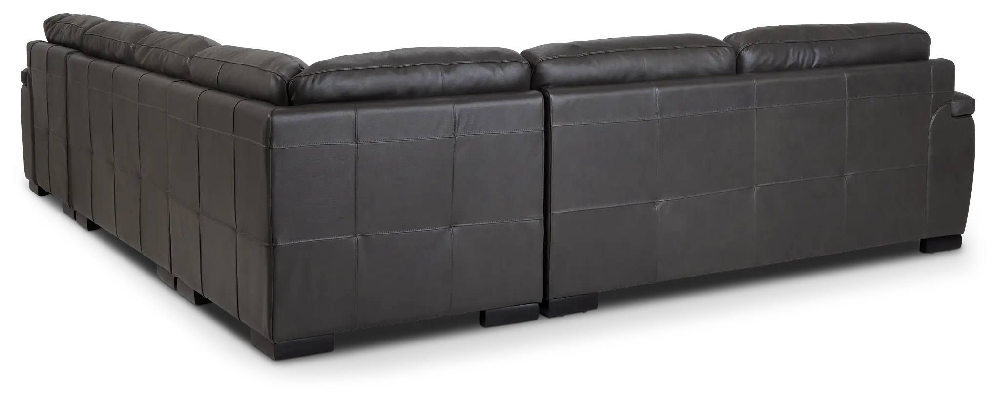 Braden Dark Gray Leather Medium Right Chaise Sectional Braden Dark Gray Leather Medium Right Chaise Sectional