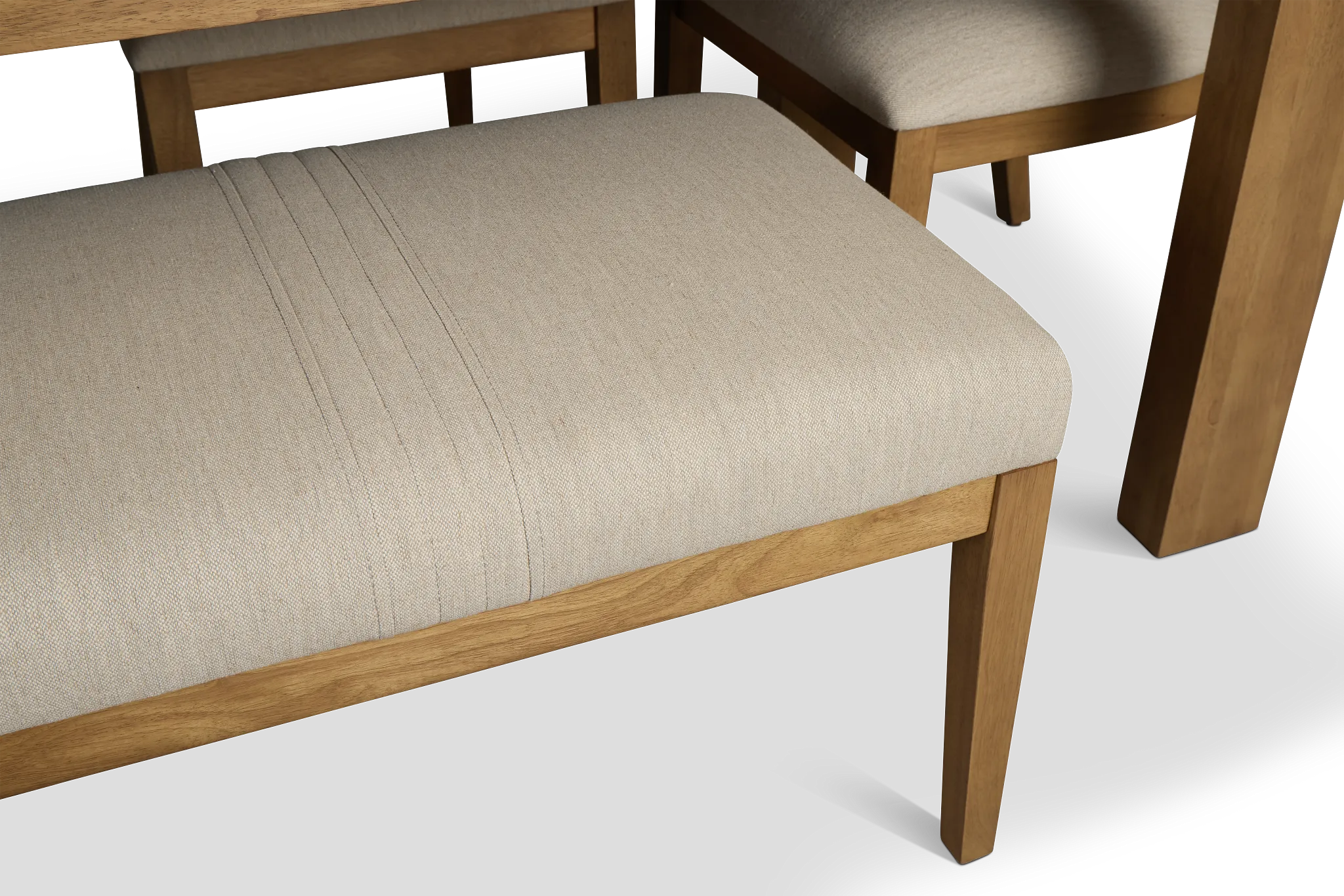 Tahoe Light Tone Rect Table With 4 Wood Side Chairs & Bench