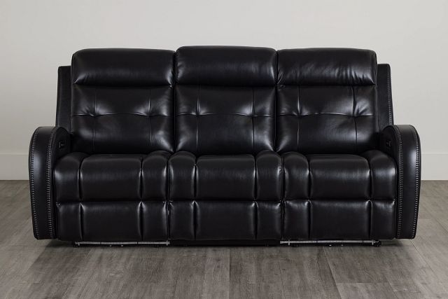 Omega Black Micro Power Reclining Sofa