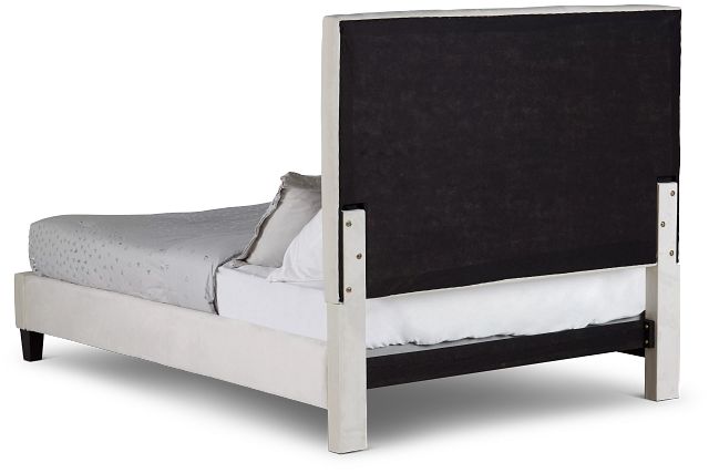 Collin Beige Velvet Platform Bed