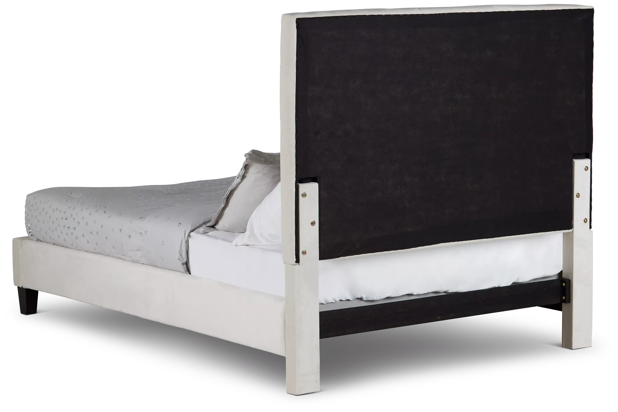 Collin Beige Velvet Platform Bed