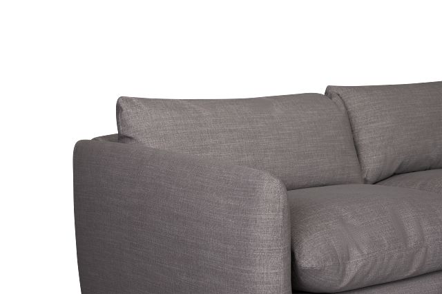 Serena Gray Fabric 4-piece Right Facing Bumper Sectional