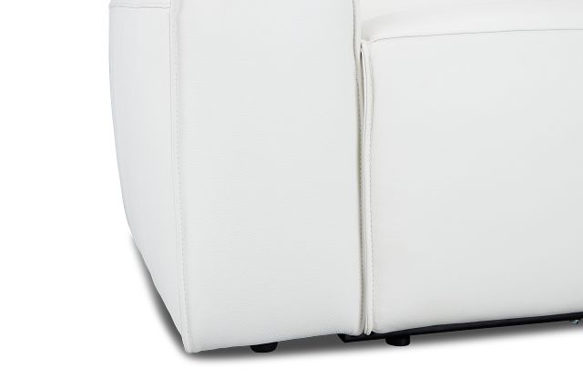 Carmelo White Leather Power Recliner