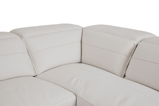 Pearson White Leather Right Bumper Sectional