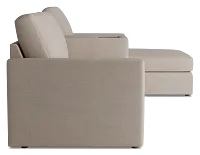 Citymod Beige Fabric Small Right Chaise Sectional With Storage Console