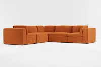 Destin Joya Orange Velvet 5-piece Modular Sectional