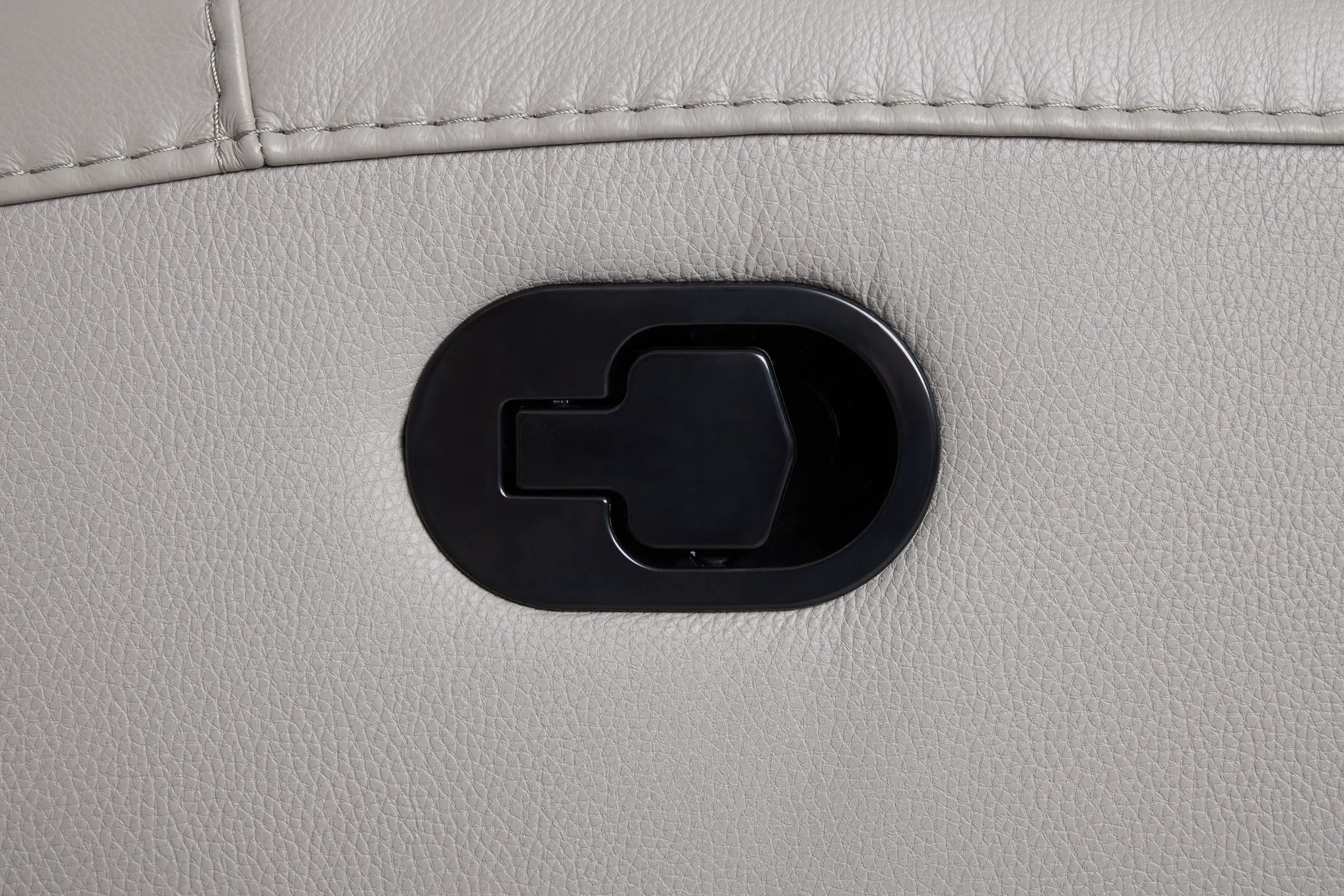 Walker Light Gray Lthr/vinyl Reclining Console Loveseat