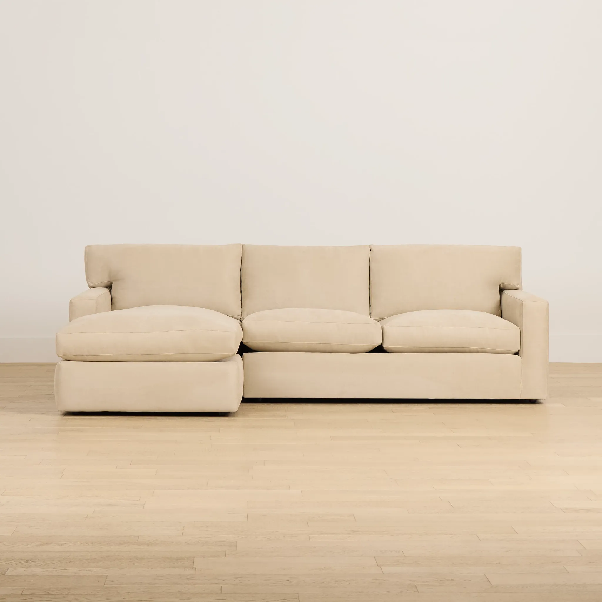 Hudson Beige Fabric Left Chaise Sectional